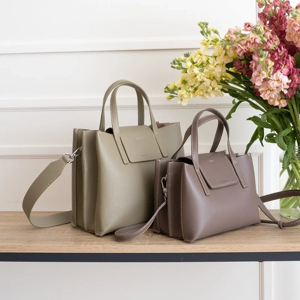 😍 NEW COLOR * Stella Mini Satchel Bag - Genuine Leather - Wood Berry - Picture 9 of 13